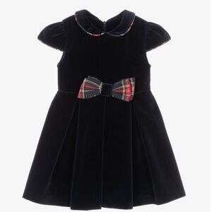 Lapin House Girls Navy Blue Velvet Dress with shorts 6y